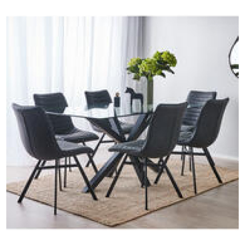 Blakely 6 Seater Dining Set With Darian Chairs Grey