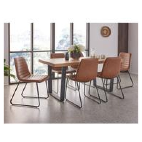 Bridge 6 Seater Dining Set With Frankie Chairs Brown