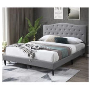 Busselton Fabric Queen Bed Grey