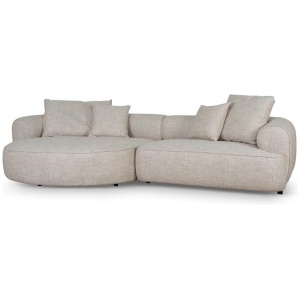 Carina Left Chaise Sofa - Pale Beige by Interior Secrets - AfterPay Available