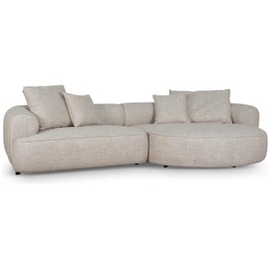 Carina Right Chaise Sofa - Pale Beige by Interior Secrets - AfterPay Available