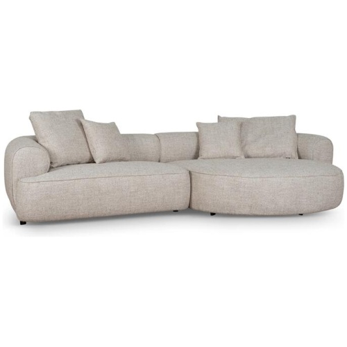 Carina Right Chaise Sofa - Pale Beige by Interior Secrets - AfterPay Available