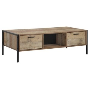Coffee Table 2 Drawers Particle Board Storage in Oak Colour