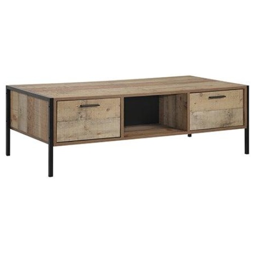 Coffee Table 2 Drawers Particle Board Storage in Oak Colour