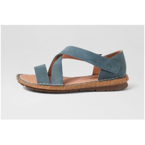 Colorado Ellis Cf Blue Crazyhorse Leather Blue Sandals Womens Shoes Casual Sandals Flat Sandals