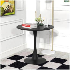 Costway80cm Round Dining Table with Anti-Slip PP Ring