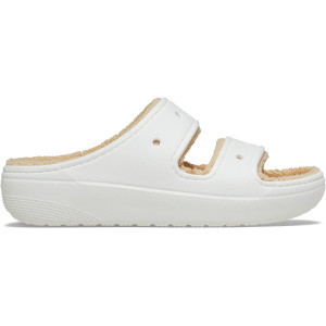 Crocs Classic Cozzzy Towel Sandal; White / Shiitake, M12