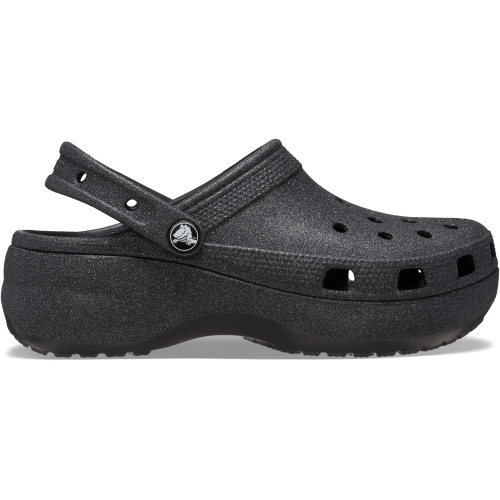 Crocs Women's Classic Platform Glitter Clog; Black, W5
