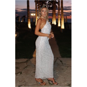 Dedication Sequin Maxi Dress White