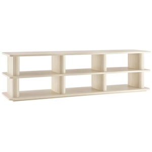 Design Square Azaria Lowline TV Stand Entertainment Unit 180cm 6-Shelves Slat Oak
