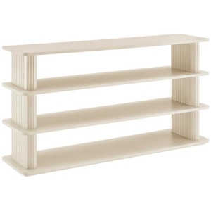 Design Square Azaria Open Display Shelves Sideboard 3-Tier Slat Oak