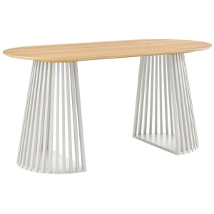 Design Square Calandra Rectangle Kitchen Dining Table 160cm White/Oak