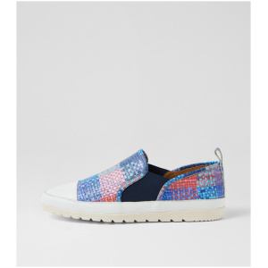 Diana Ferrari Alainah Df White Navy Multi Leather White Navy Multi Shoes Womens Shoes Flat Shoes