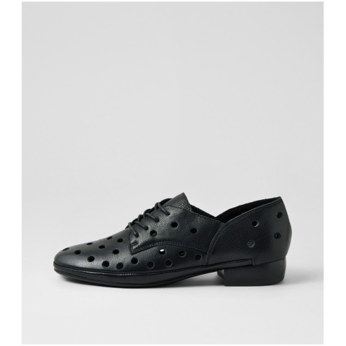Diana Ferrari Ravida Df Black Leather Black Shoes Womens Shoes Casual Flat Shoes