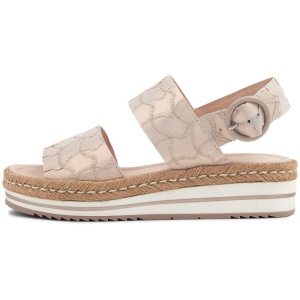 Django & Juliette Atha Nude Frill Leather Nude Frill Sandals Womens Shoes Casual Sandals Flat Sandals
