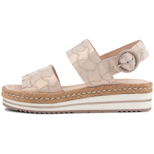 Django & Juliette Atha Nude Frill Leather Nude Frill Sandals Womens Shoes Casual Sandals Flat Sandals