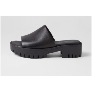 Django & Juliette Bima Dj Black Black Sole Leather Black Black Sole Sandals Womens Shoes Casual Sandals Flat Sandals