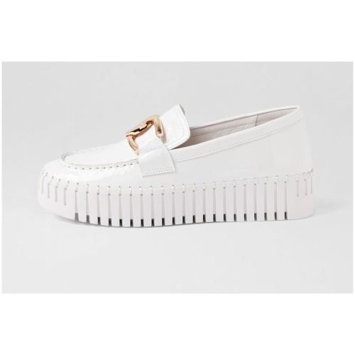 Django & Juliette Brontis Dj White White Sole Patent Leather White White Sole Sneakers Womens Shoes Casual Casual Sneakers