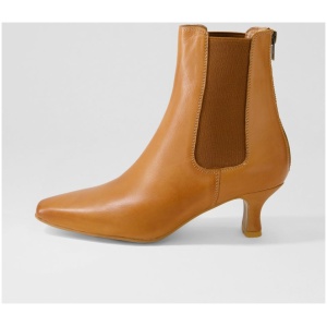Django & Juliette Capeyas Dj Tan Leather Tan Boots Womens Shoes Ankle Boots