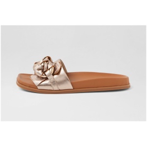 Django & Juliette Dakari Dj Champagne Leather Champagne Sandals Womens Shoes Casual Sandals Flat Sandals