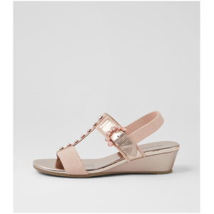 Django & Juliette Darja Dj Nude & Pale Rose Gold Multi Nude & Pale Rose Gold Sandals Womens Shoes Dress Heeled Sandals