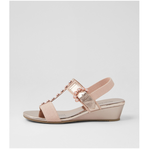 Django & Juliette Darja Dj Nude & Pale Rose Gold Multi Nude & Pale Rose Gold Sandals Womens Shoes Dress Heeled Sandals