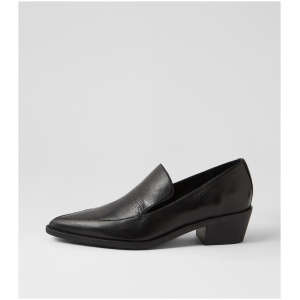 Django & Juliette Daven Dj Black Black Heel Leather Black Black Heel Shoes Womens Shoes Casual Flat Shoes
