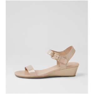 Django & Juliette Deera Dj Cafe Gold Heel Patent Leather Cafe Gold Heel Sandals Womens Shoes Dress Heeled Sandals