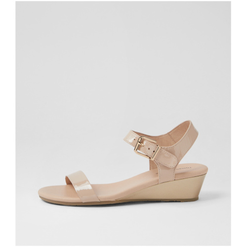 Django & Juliette Deera Dj Cafe Gold Heel Patent Leather Cafe Gold Heel Sandals Womens Shoes Dress Heeled Sandals