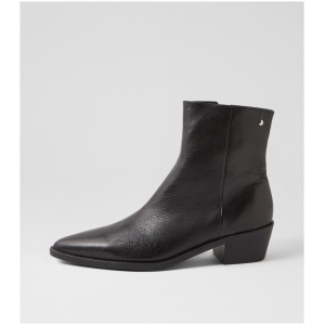 Django & Juliette Demps Dj Black Black Heel Leather Black Black Heel Boots Womens Shoes Casual Ankle Boots