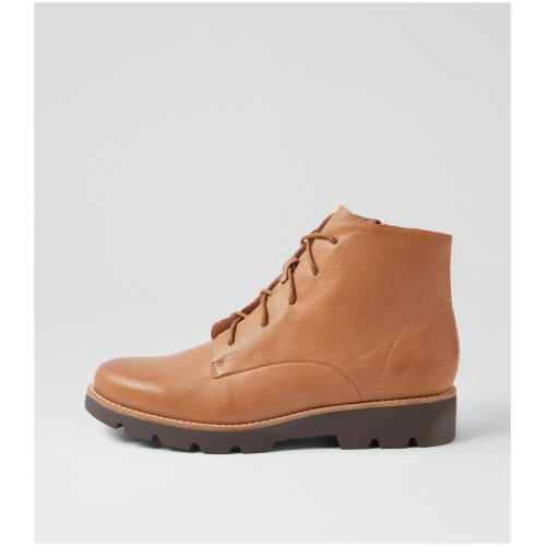 Django & Juliette Dextra Dj Dk Tan Choc Sole Leather Dk Tan Choc Sole Boots Womens Shoes Ankle Boots