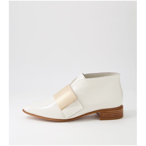 Django & Juliette Essy Dj Ivory Gold Patent Leather Ivory Gold Shoes Womens Shoes Casual Flat Shoes