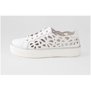 Django & Juliette Flixx Dj White White Sole Leather White White Sole Sneakers Womens Shoes Casual Casual Sneakers