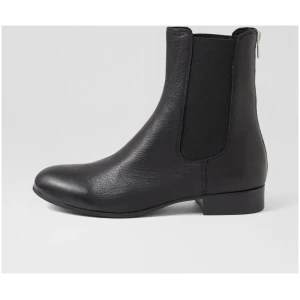 Django & Juliette Flukie Dj Black Black Heel Leather Black Black Heel Boots Womens Shoes Ankle Boots