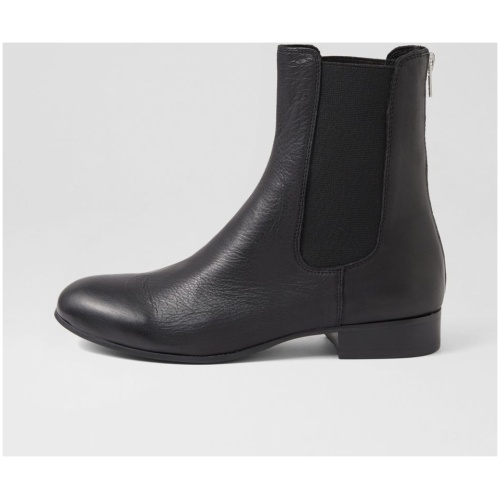 Django & Juliette Flukie Dj Black Black Heel Leather Black Black Heel Boots Womens Shoes Ankle Boots
