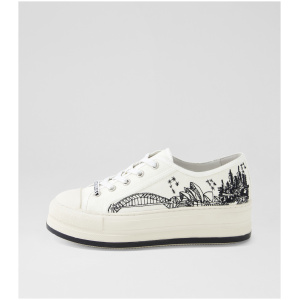 Django & Juliette Gillersy Dj Off White Black Canvas Off White Black Sneakers Womens Shoes Casual Casual Sneakers