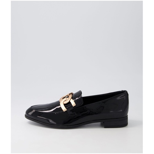 Django & Juliette Gumper Dj Black Patent Leather Black Shoes Womens Shoes Casual Flat Shoes