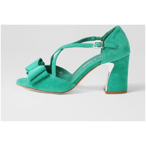 Django & Juliette Kaamie Dj Lt Emerald Suede Lt Emerald Sandals Womens Shoes Dress Heeled Sandals