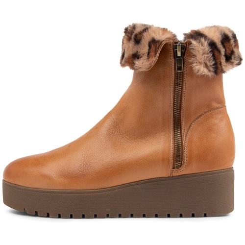 Django & Juliette Kasha Dj Dk Tan Ocelot Leather Fur Dk Tan Ocelot Boots Womens Shoes Casual Ankle Boots
