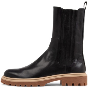 Django & Juliette Kenney Dj Black Rugged Leather Black Boots Womens Shoes Casual Ankle Boots