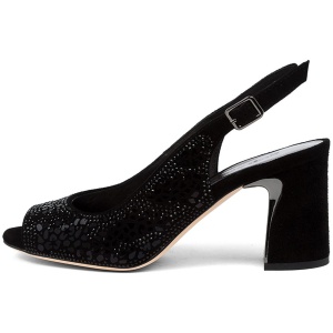 Django & Juliette Kerry Dj Black Mix Black Sandals Womens Shoes Dress Heeled Sandals