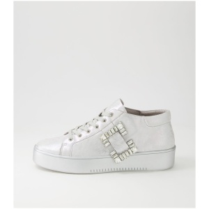 Django & Juliette Larine Dj Silver Silver Sole Scratch Leather Silver Silver Sole Sneakers Womens Shoes Casual Casual Sneakers
