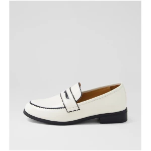 Django & Juliette Lastarr Dj Ivory Black Leather Leather Ivory Black Shoes Womens Shoes Casual Flat Shoes