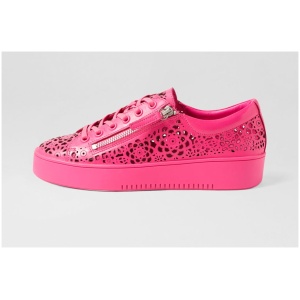 Django & Juliette Leitha Dj Hot Pink Hot Pink Sole Leather Hot Pink Hot Pink Sole Sneakers Womens Shoes Casual Casual Sneakers