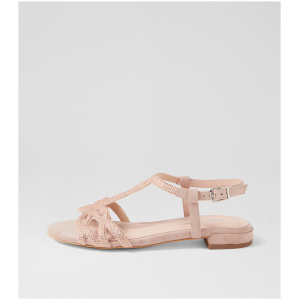 Django & Juliette Lomez Dj Nude Suede Jewels Nude Sandals Womens Shoes Casual Sandals Flat Sandals