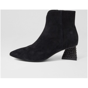 Django & Juliette Malitta Dj Black Suede Black Boots Womens Shoes Ankle Boots