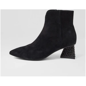 Django & Juliette Malitta Dj Black Suede Black Boots Womens Shoes Ankle Boots