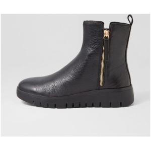 Django & Juliette Marelis Dj Black Black Sole Leather Black Black Sole Boots Womens Shoes Casual Ankle Boots
