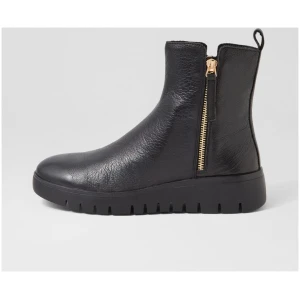 Django & Juliette Marelis Dj Black Black Sole Leather Black Black Sole Boots Womens Shoes Casual Ankle Boots