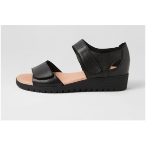 Django & Juliette Monte Dj Black Black Sole Leather Black Black Sole Sandals Womens Shoes Casual Sandals Flat Sandals